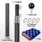 G128 Combo Pack: 16 Ft Telescoping Aluminum Flagpole (Black) & American USA Flag 2.5x4 Ft, ToughWeave Series Embroidered 210D Polyester | Pole with Flag Included